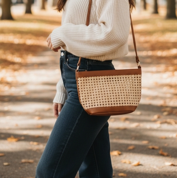 Pretty Simple Women's Bryce Brown Woven Bucket Bag - Picture 4 of 5